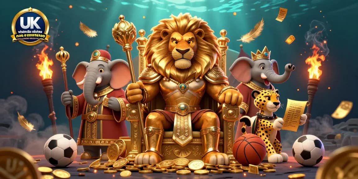 Engage in the UK visa betting sites not on gamstop comparison with a dynamic illustration of a royal scene featuring premium betting symbols.