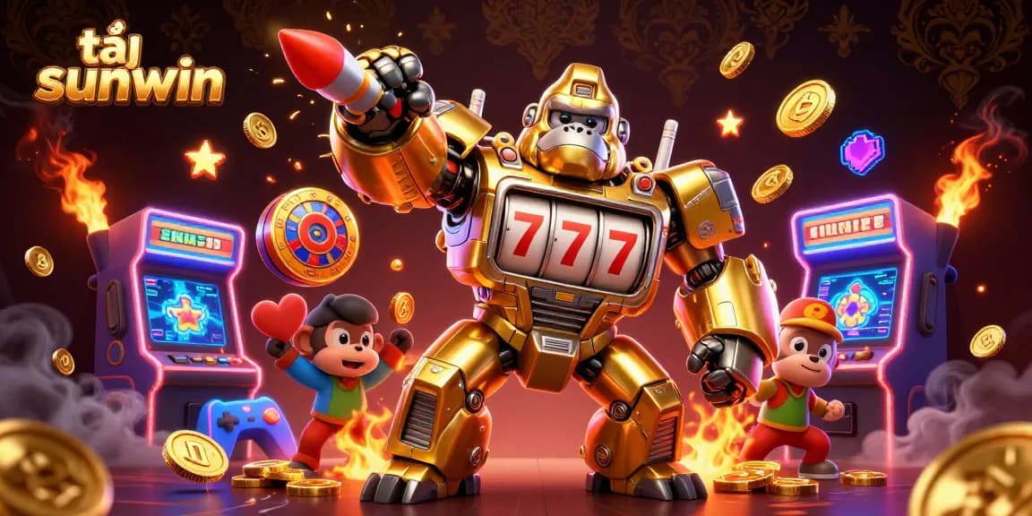 Engage with exciting gameplay in tải sunwin featuring a golden gorilla mech and dynamic casino elements.