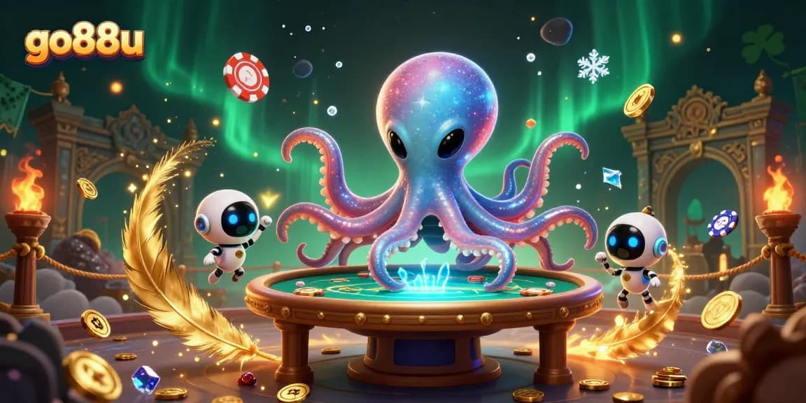 Experience thrilling gameplay with go88u, featuring a vibrant alien casino scene with poker elements.