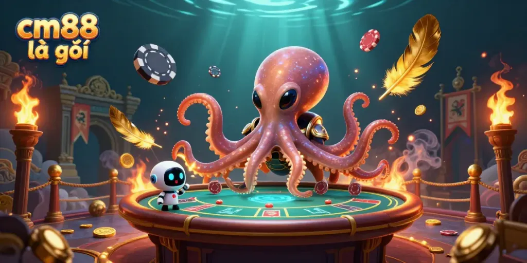 Experience the thrill of poker with cm88 là gì on a holographic table in space.