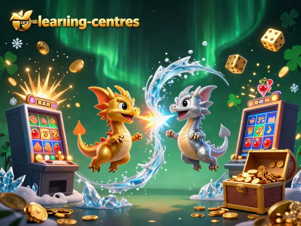 Experience thrills at the-learning-centres with a vibrant 3D dragon casino scene.