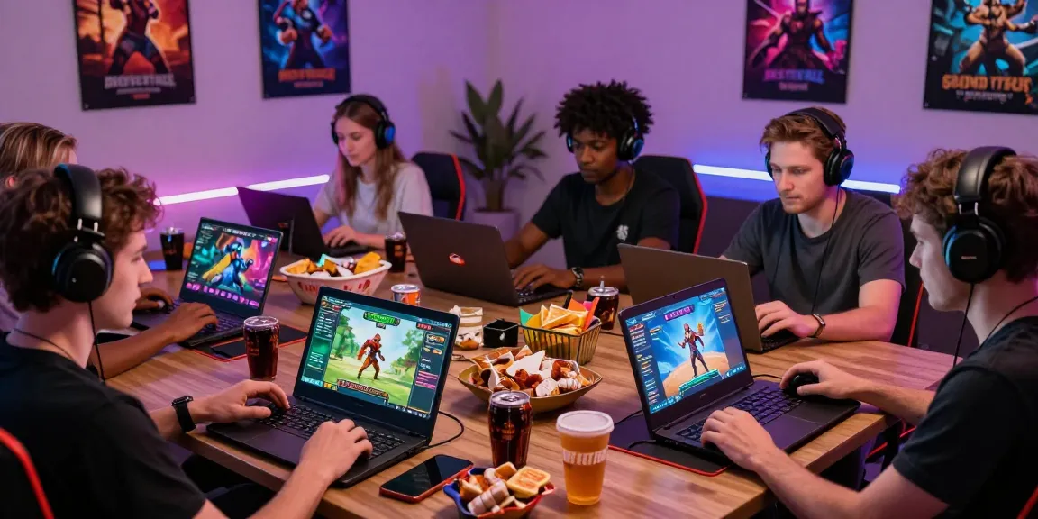 Playing html porn games in an energetic gaming scene with interactive visuals.
