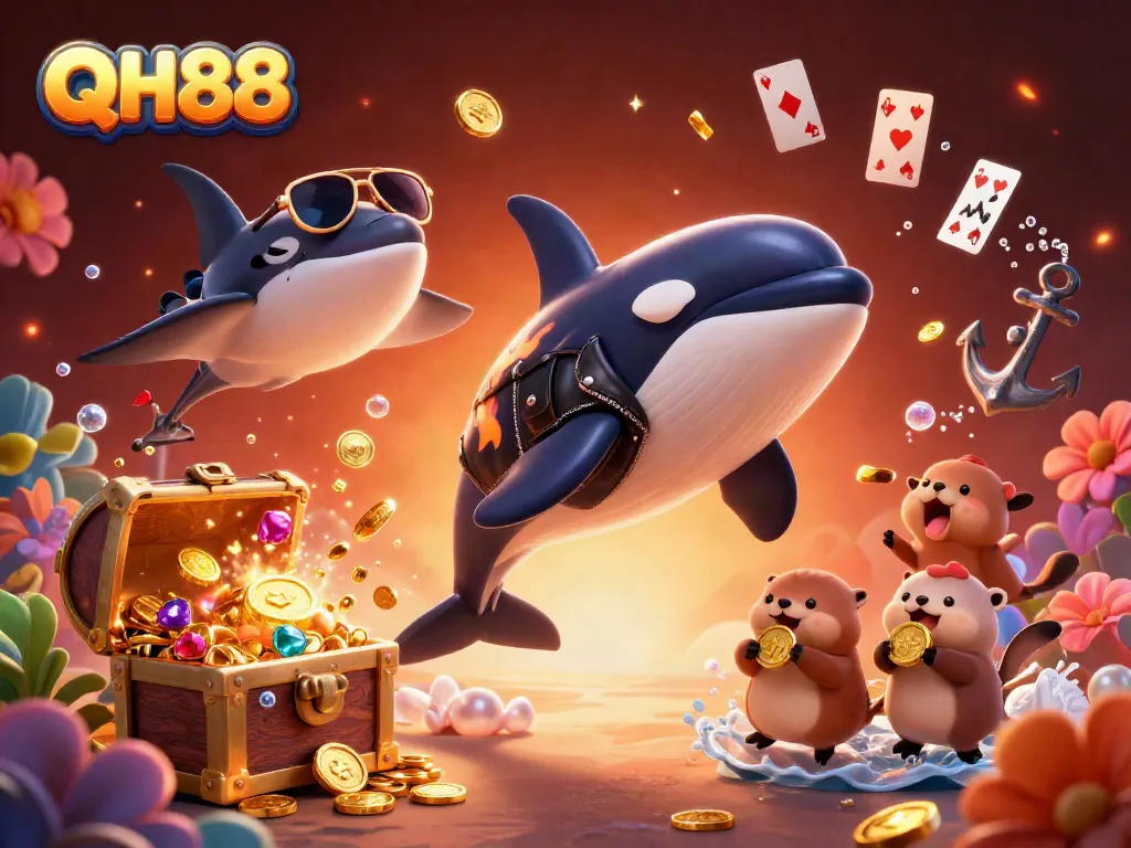 Experience vibrant gaming thrills at QH88 with energetic characters and dynamic treasure elements.
