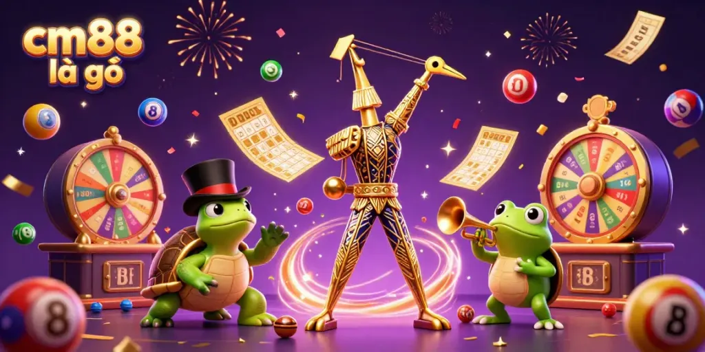 Engage in the vibrant gaming atmosphere of cm88 là gì with a lively 3D casino scene.