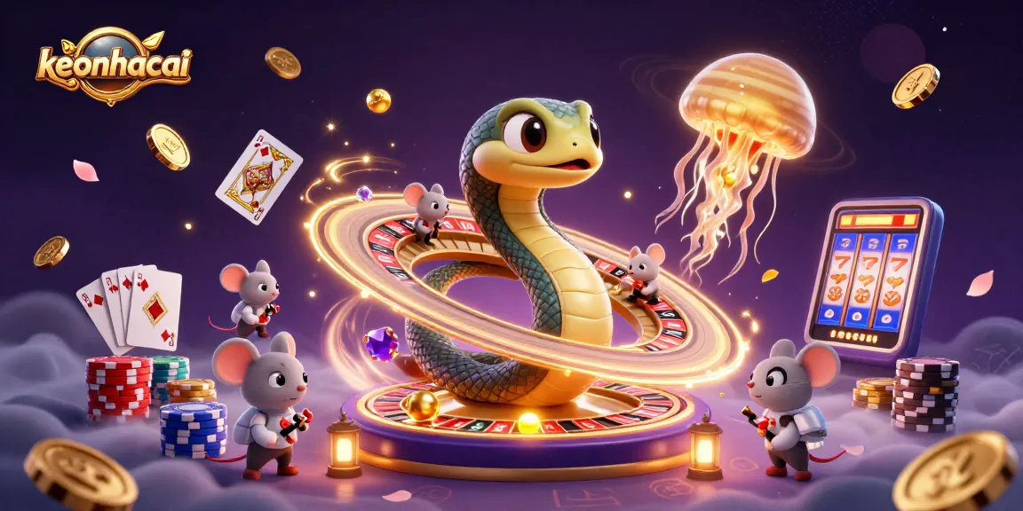 Cascading coins elevate the excitement in a dynamic keonhacai gambling scene with astronaut mice betting.