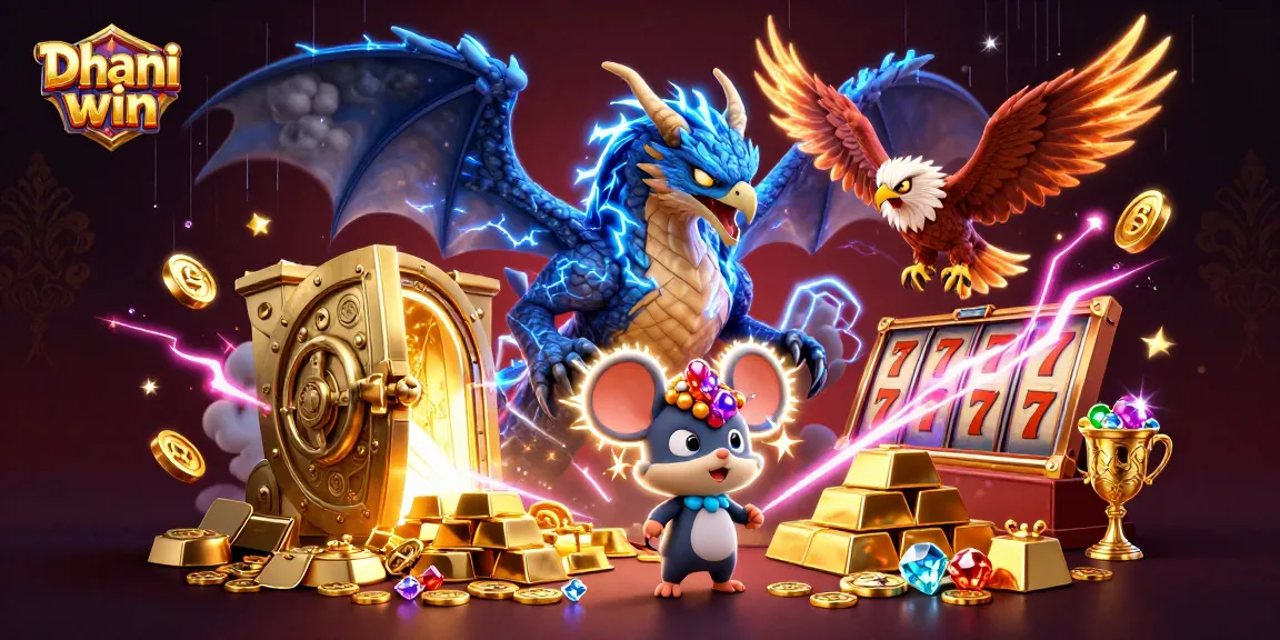Dhani win offers exhilarating gameplay with vivid slot games and exciting rewards featuring a treasure-themed scene.